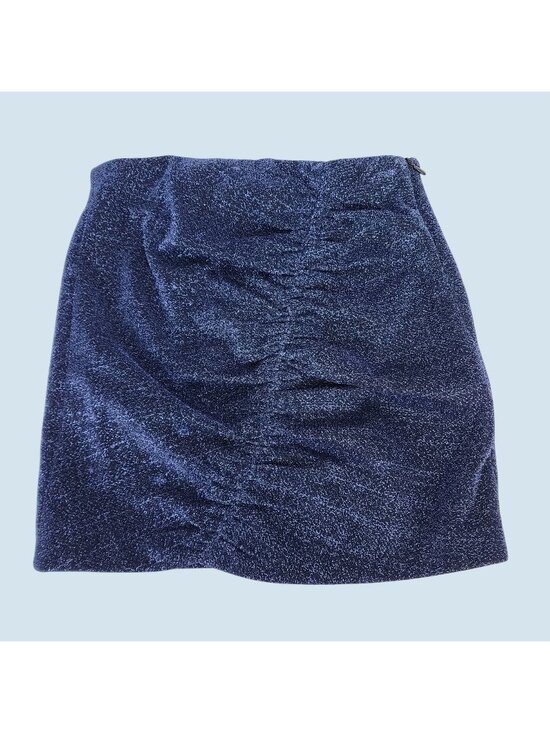 Zara Dresses & Skirts - Zara Trafaluc Blue Metallic Sparkle Mini Skirt Size Small Stretch Lined Party
